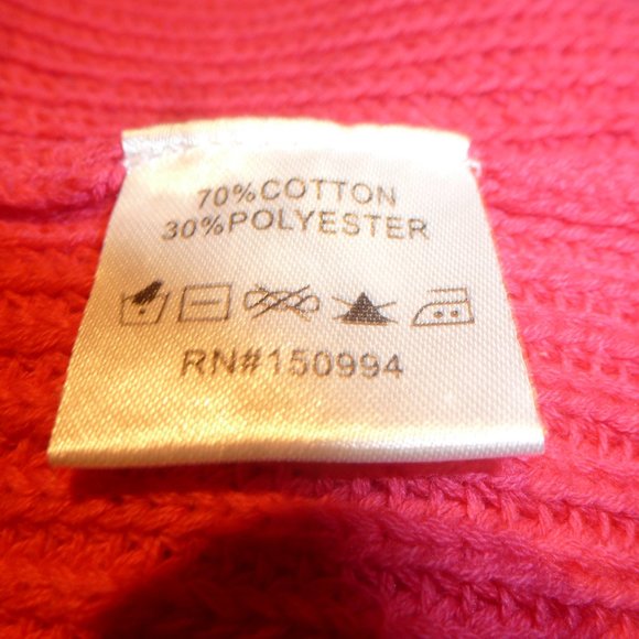 Cute Pink Women's Pearl Neckline Long Sleeve Cotton Blend Knit Sweater Size L - Picture 9 of 11